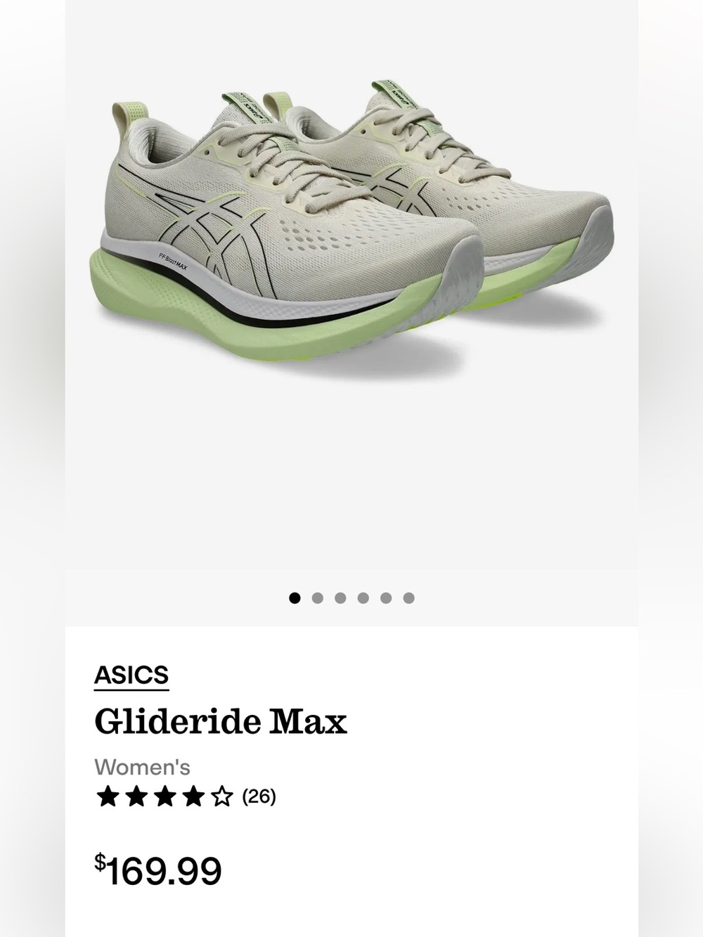ASICS Women's Running Shoes in Light Green and Off-White
